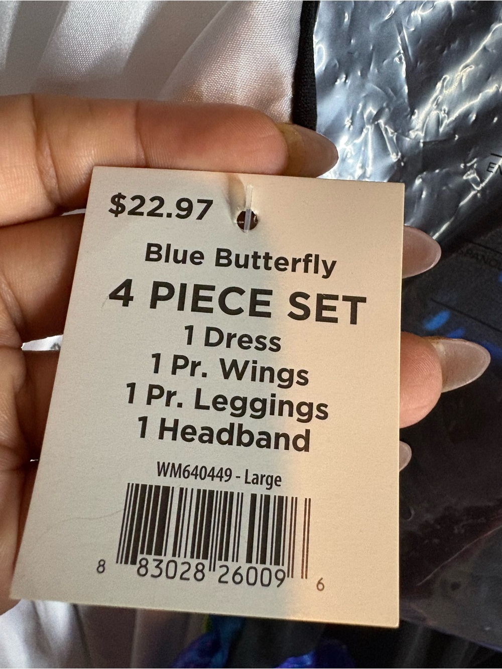 🎃Halloween Costume Girls L 10/12, Blue Butterfly Tutu Dress & Butterfly Wings - Picture 5 of 5